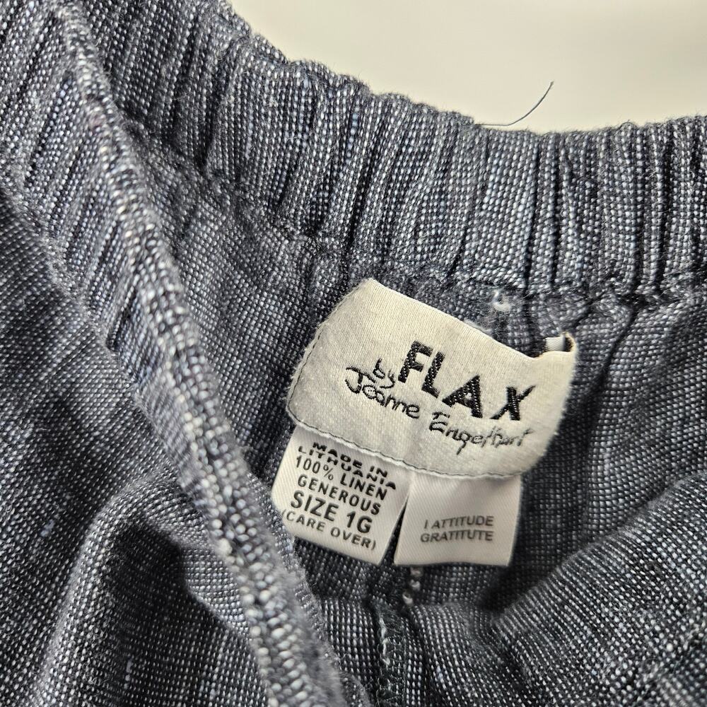 Flax Pants Set Blue Gray 100% Linen Button Down Lightweight Relaxed Fit 18-20 - Picture 5 of 8